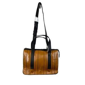 T Tahari Shopper Tote Shoulder Bag Leather Handbag Brown Purse